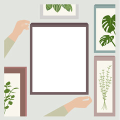 Picture Frame  Hands   Gallery Decoration Message Board   Information Box  Wall Plant Leaf