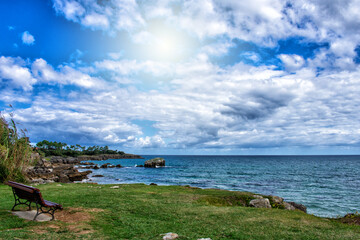 beautiful view of a beach with rocks on the Spanish coast
