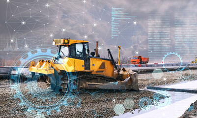 the concept of carrying out work on the construction of a highway without human intervention. Using artificial intelligence to analyze and reduce production costs
