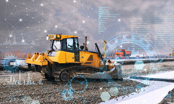 the concept of carrying out work on the construction of a highway without human intervention. Using artificial intelligence to analyze and reduce production costs