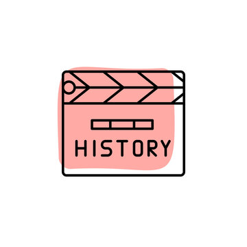 History, documentary with color shadow vector icon in history set