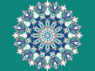 Mandala floral ornament design. Mandala logo design. Digital art illustration