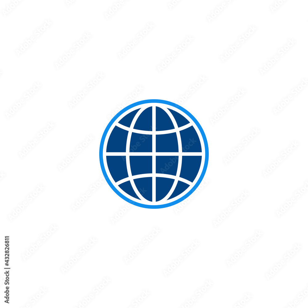 Poster globe web flat icon vector for web, computer and mobile app
