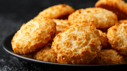 Homemade Baked Coconut macaroons cookies. Gluten free
