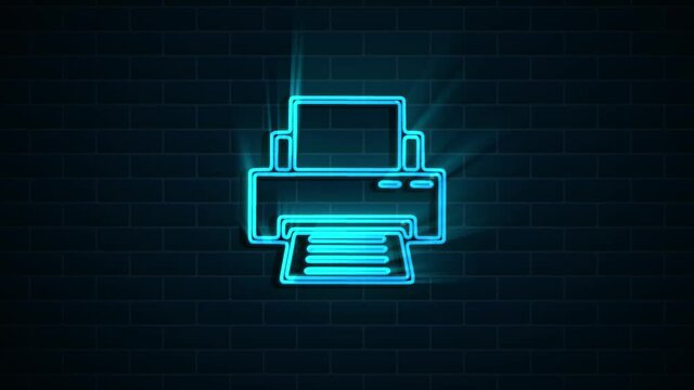 Office icon. Neon shadow icon. Office, great design for any purposes. Motion graphics.