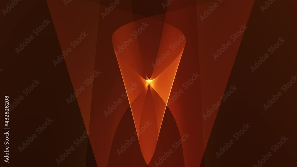 Poster abstract digital orange color wave bend geometrical shapes motion on black background. 4k 3d renderi