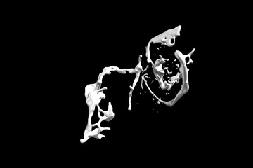 Milk splashing effect. Liquid beverage pouring .Design element for advertising.3D illustration