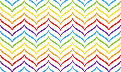 Rainbow chevron pattern, seamless vector geometric background