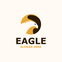 Eagle Negative Space Logo Template. Vector Illustration