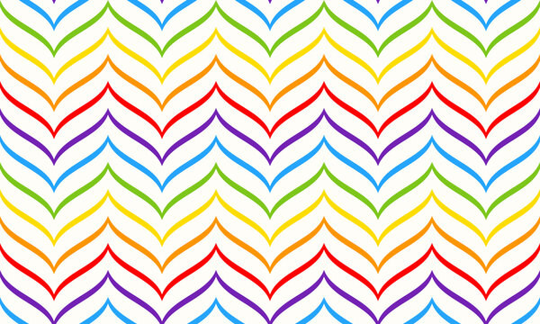 Rainbow chevron pattern, seamless vector geometric background