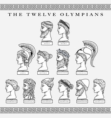 Vector illustration set of the Twelve Olympian Gods © Darko