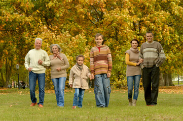 Obraz premium Happy senior woman and man in park