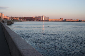 sunset over the river