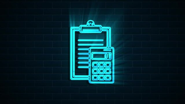 Office icon. Neon shadow icon. Office, great design for any purposes. Motion graphics.