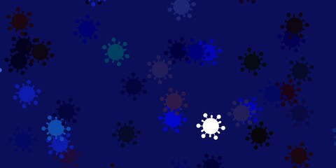 Light blue, red vector texture with disease symbols.