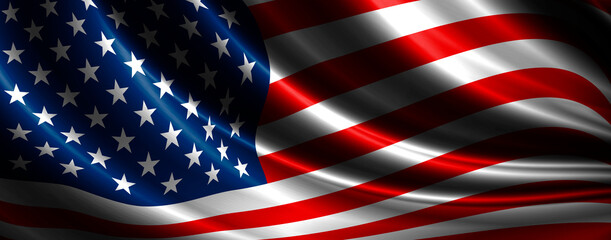 USA flag background design with copy space 3D illustration - 432833233