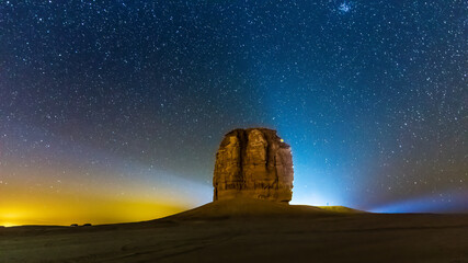 Devil thumb or Judah thumb near Riyadh Desert. Night photograhy.Saudi Arabia
