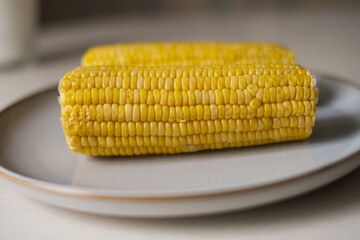 boiled corn on a plate