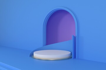 abstract 3d depth and realism background,pastel color , design for cosmetic or product display podium 3d render.