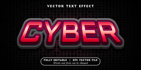 Naklejka na ściany i meble Text Effects 3D Cyber, Editable Text Style