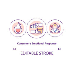 Consumers emotional response concept icon. Best reviews after buying good product. Happy customers after service idea thin line illustration. Vector isolated outline RGB color drawing. Editable stroke