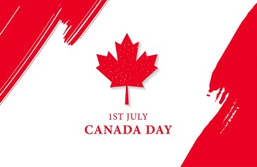 Canada day background with brush style