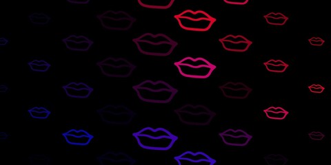 Dark Purple, Pink vector texture with women's rights symbols.