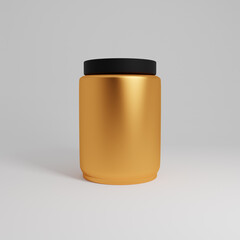 A jar with a golden filling