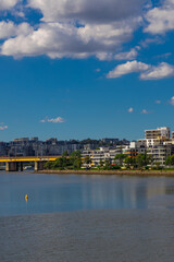 Residential apartment buildings on Sydney Parramatta River NSW Australia 