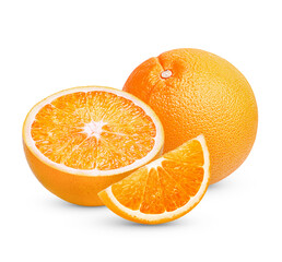 Fresh orange isolated on white background