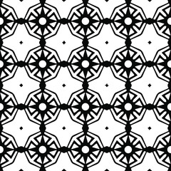 Fototapeta premium Geometric vector pattern with Black and white colors. Seamless abstract ornament for wallpapers and backgrounds.