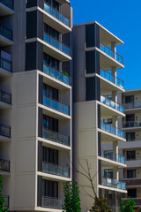 Residential apartment buildings on Sydney Parramatta River NSW Australia 