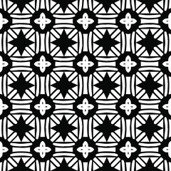 Geometric vector pattern with Black and white colors. Seamless abstract ornament for wallpapers and backgrounds.