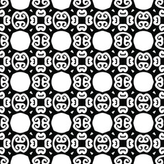 Geometric vector pattern with Black and white colors. Seamless abstract ornament for wallpapers and backgrounds.