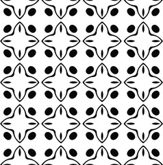 Geometric vector pattern with Black and white colors. Seamless abstract ornament for wallpapers and backgrounds.