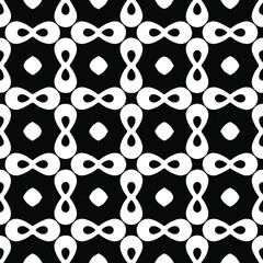 Geometric vector pattern with Black and white colors. Seamless abstract ornament for wallpapers and backgrounds.