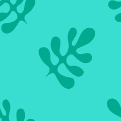 Seamless pattern with exotic leaf. Juicy and bright hand-drawn pattern.