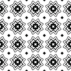 Geometric vector pattern with Black and white colors. Seamless abstract ornament for wallpapers and backgrounds.