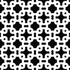 Geometric vector pattern with Black and white colors. Seamless abstract ornament for wallpapers and backgrounds.