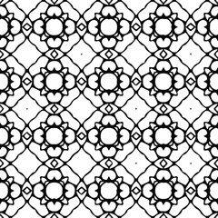 Geometric vector pattern with Black and white colors. Seamless abstract ornament for wallpapers and backgrounds.