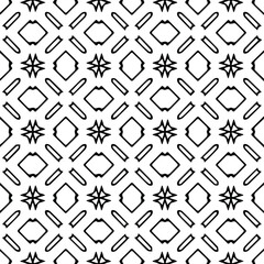Geometric vector pattern with Black and white colors. Seamless abstract ornament for wallpapers and backgrounds.