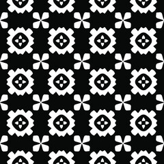 Geometric vector pattern with Black and white colors. Seamless abstract ornament for wallpapers and backgrounds.
