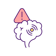 Single gene disorder RGB color icon. Hereditary disease. Neurological problem. Brain injury, head trauma. Health care risk. Medical problem. Abnormal gene condition. Isolated vector illustration