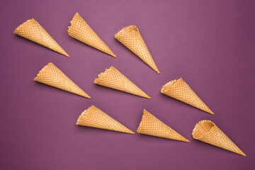 Ice cream cone in studio