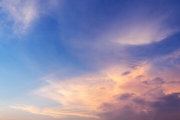 Naklejka na ściany i meble Beautiful sky with cloud before sunset,sky with clouds and sun