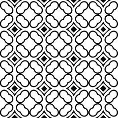 Geometric vector pattern with Black and white colors. Seamless abstract ornament for wallpapers and backgrounds.