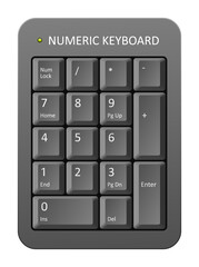 vector grey pc numeric keyboard