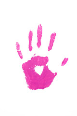 Pink color hand print