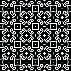 Geometric vector pattern with Black and white colors. Seamless abstract ornament for wallpapers and backgrounds.