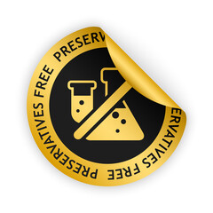 vector preservatives free gold bent sticker